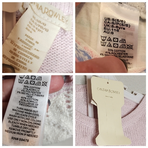 NWT Cynthia Rowley Unicorn 2-Piece Pink Metallic Sweater Snowflake Pants  Small - Picture 15 of 15